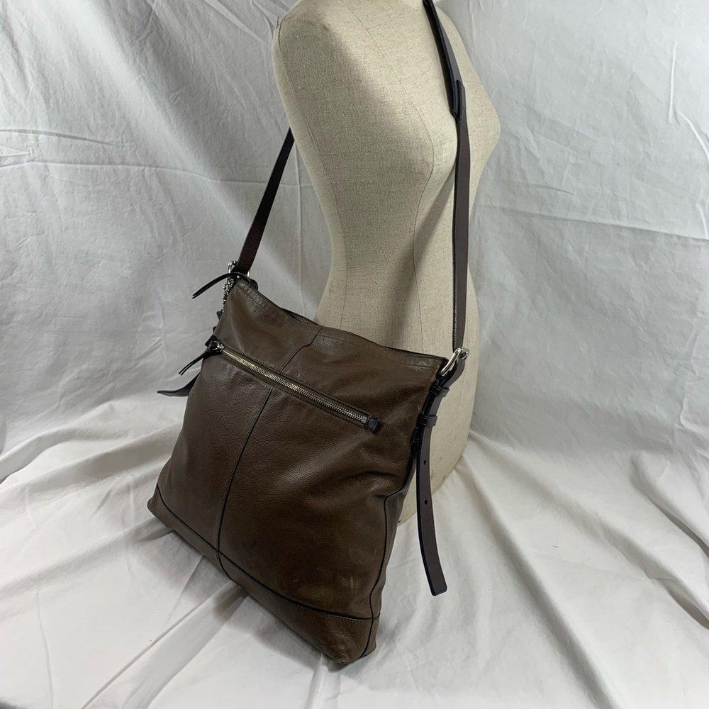Genuine vintage COACH THOMPSON gray leather shoulder bag adjustable crossbody